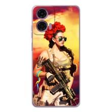 ЗСУ Чехлы (TPU) для Motorola Moto E14 – Женщина солдат