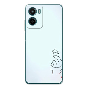 Чехлы (Знак сердечка) на Motorola Moto E15 – Сердце на голубом