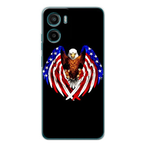 Чехол Флаг USA для Motorola Moto E15 – Крылья США