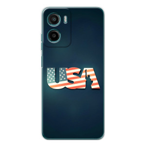 Чехол Флаг USA для Motorola Moto E15 – USA