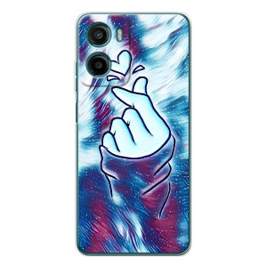 Чохол з принтом для Motorola Moto E15 (AlphaPrint - Знак сердечка)