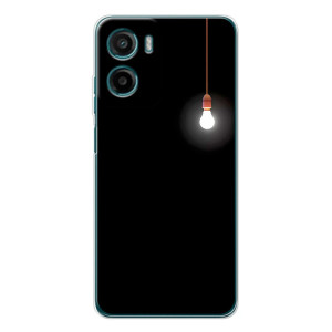 Чехол с картинками на черном фоне для Motorola Moto E15 – Лампочка