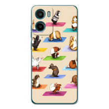 Чехол с Прикольным принтом на Motorola Moto E15 (Ёга свинок)
