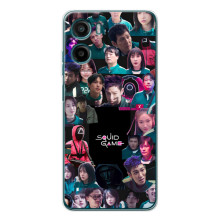 Чехол Гра в кальмара для Motorola Moto E15 – Коллаж игры кальмара