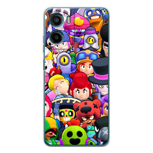 Силіконовый Чохол на Motorola Moto E15 з картинкою Brawl Stars – Персонажі