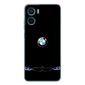 Силіконовий бампер з картинкою машини на Motorola Moto E15 – Чорний BMW