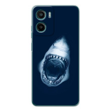 Силіконовий бампер з картинкою звірів для Motorola Moto E15 (Пащу Акули)