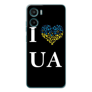 Силиконовый Чехол на Motorola Moto E15 (Я-Украина) – I Love UA