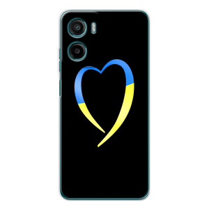Силиконовый Чехол на Motorola Moto E15 (Я-Украина) – Украинское сердце