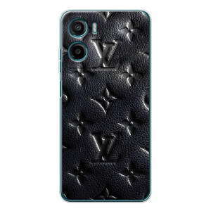 Текстурный Чехол Louis Vuitton для Мото Е15 (Черный ЛВ)