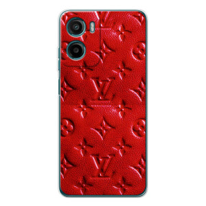 Текстурный Чехол Louis Vuitton для Мото Е15 (Красный ЛВ)