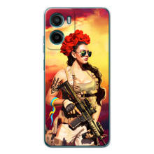 ЗСУ Чехлы (TPU) для Motorola Moto E15 (Женщина солдат)