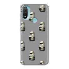 Бампер з принтом Меми для Motorola MOTO E20 (Кам'яна особа)