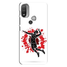 Чехлы с принтом Спортивная тематика для Motorola Moto E20 – Волейболист