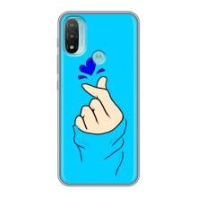 Чохол (Знак сердечка) для Motorola MOTO E20 (Сердечко на синоьому)