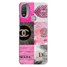 Чехол (Dior, Prada, YSL, Chanel) для Motorola MOTO E20 (Модница)