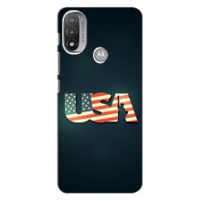 Чехол Флаг USA для Motorola Moto E20 (USA)