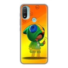Чохол Бравл Старс для Motorola MOTO E20 (LEON в кофті)