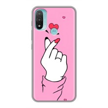 Чехол с принтом для Motorola MOTO E20 (AlphaPrint - Знак сердечка) – Знак Love