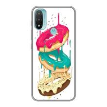 Чохол з зображенням смачної їжі для Motorola MOTO E20 (Соковиті пончики)