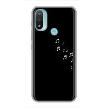 Чохол з картинками на чорному фоні для Motorola MOTO E20 (Ноти)