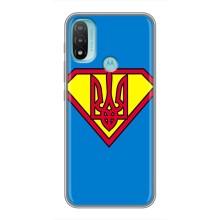 Чохол з картинкою (Патріотичний ГЕРБ) на Motorola MOTO E20 (Герб - супер герой)