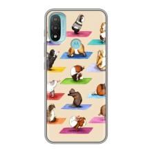 Чохол з Прикольним Принтом на Motorola MOTO E20 (Йога свинок)