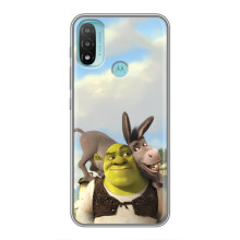 Чехол с мультфильмом Шрек на Motorola MOTO E20 – Шрек и осел