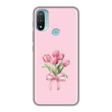 Чехол с розовым рисунком для Motorola MOTO E20 – Букет цветов