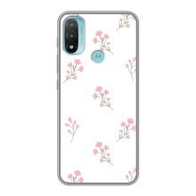 Чехол с розовым рисунком для Motorola MOTO E20 – Розовые цветы