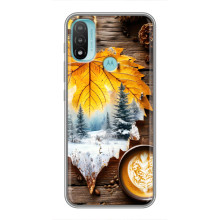 Чехол с уникальным дизайном «Осень с кофе» для Motorola MOTO E20 – Осенне-зимнее кофе
