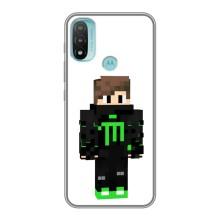 Чохли для Motorola MOTO E20 (Персонажі МайнКрафт) (Зелений хлопчик)