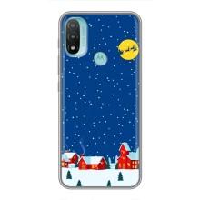 Силіконовий бампер на різдво для Motorola MOTO E20 (Місто в снігу)