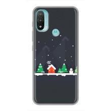 Силіконовий бампер на різдво для Motorola MOTO E20 (Місто зимове)
