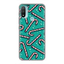 Силіконовий бампер на різдво для Motorola MOTO E20 (Льодяники)
