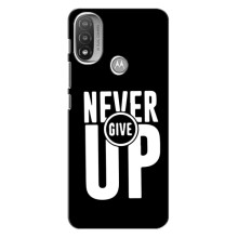 Силиконовый Чехол на Motorola MOTO E20 с картинкой Nike – Never Give UP