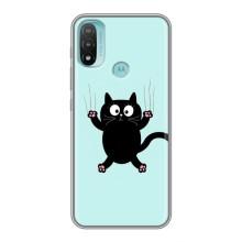 Силіконовий чохол з котиком для Motorola MOTO E20 (Падаючий кіт)