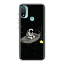 Силіконовый Чохол з принтом "Космонавти" на Motorola MOTO E20 (Космонавт на рибалці)