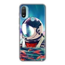 Силіконовый Чохол з принтом "Космонавти" на Motorola MOTO E20 (Космонавт у воді)