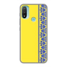 Силиконовый Чехол на Motorola MOTO E20 – Вышиванка на желтом