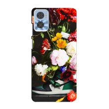Бренднові Чохли для Motorola MOTO E22 - (PREMIUMPrint) (Nike цветы)