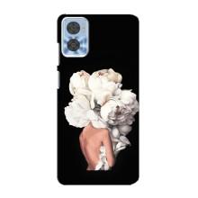 Чехлы (ART) Цветы на Motorola MOTO E22 (VPrint) (Білі квіти)
