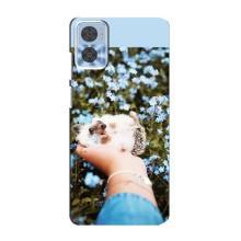 Чохли з зображенням різних тварин на Motorola MOTO E22 (Їжачок в руці)