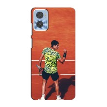 Чехлы с принтом Спортивная тематика для Motorola MOTO E22 (Алькарас Теннисист)