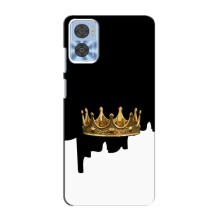 Чехол (Корона на чёрном фоне) для Мото Е22 – Золотая корона
