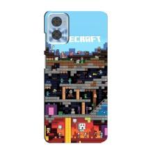 Чохол Майнкрафт на Motorola MOTO E22 (AlphaPrint) Minecraft (фон Minecraft)