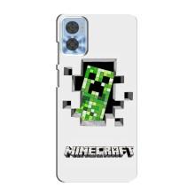 Чохол Майнкрафт на Motorola MOTO E22 (AlphaPrint) Minecraft (кріпер Майнкрафт)