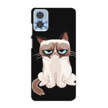 Чохол з принтом для Motorola MOTO E22 (AlphaPrint) Модні коти (Сумний кіт)