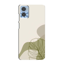 Силиконовый чехол с принтом в цветах на Motorola MOTO E22 – Монстера зелёная