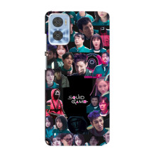 Чехол Гра в кальмара для Motorola MOTO E22 – Коллаж игры кальмара